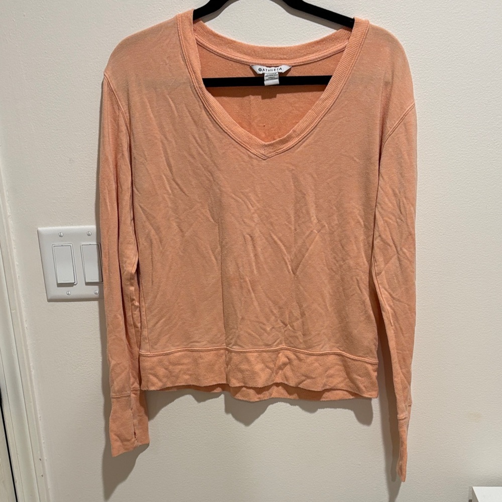 Athleta Peach V-Neck long sleeve